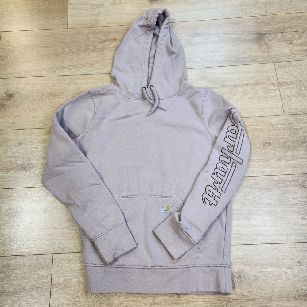 Carhartt Rain Defender Hoodie Womens Medium Purple Relaxed Fit Fleece Pullover